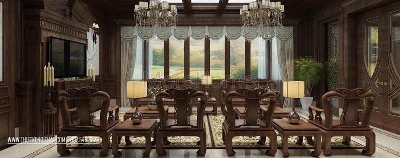  Thiết kế nội thất gỗ óc chó biệt thự cao cấp